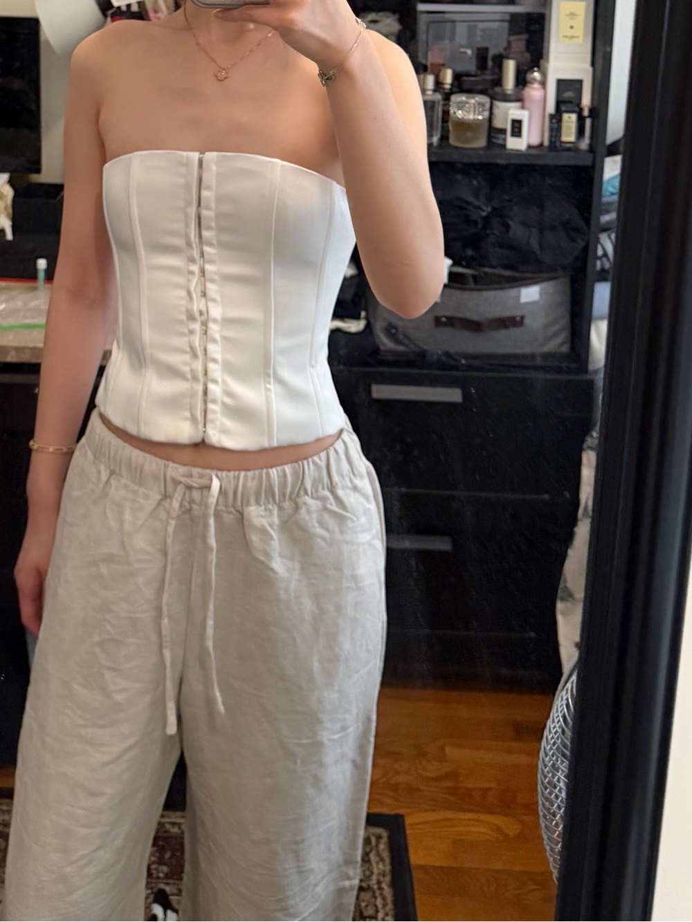 White Strapless Corset Top